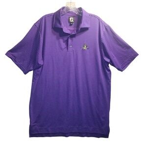 FootJoy Golf Polo‎ Shirt Purple Striped Performance Athletic Fit Size M